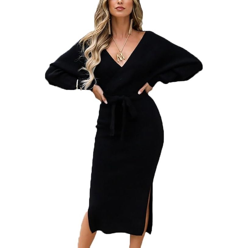 Women’s Stretchy Knit Bodycon Sweater Dress
