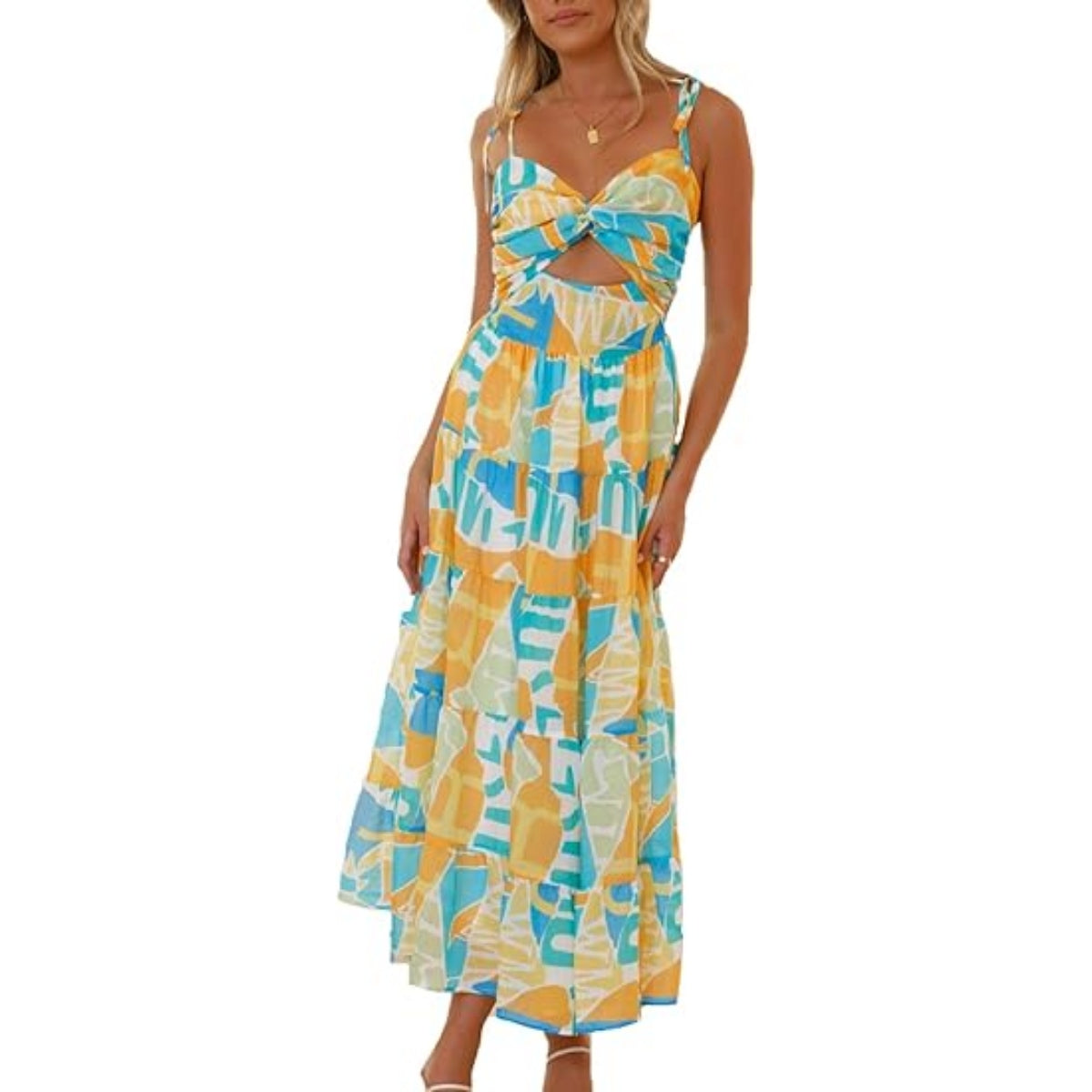 Bohemian Floral Spaghetti Strap Maxi Dress